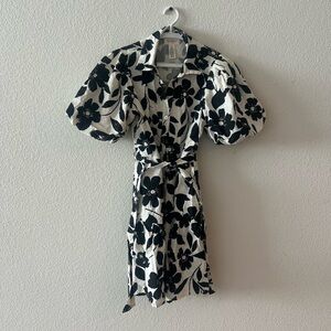 Jessica Simpson Black and White Floral Mini Dress